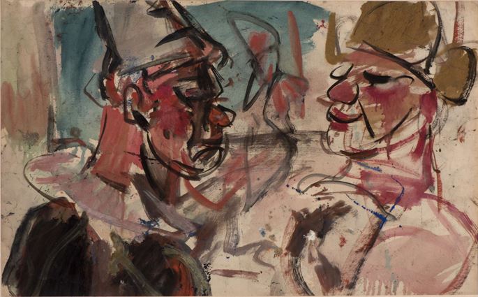 Georges ROUAULT - Two Clowns face to face, Sketch for The parade | MasterArt